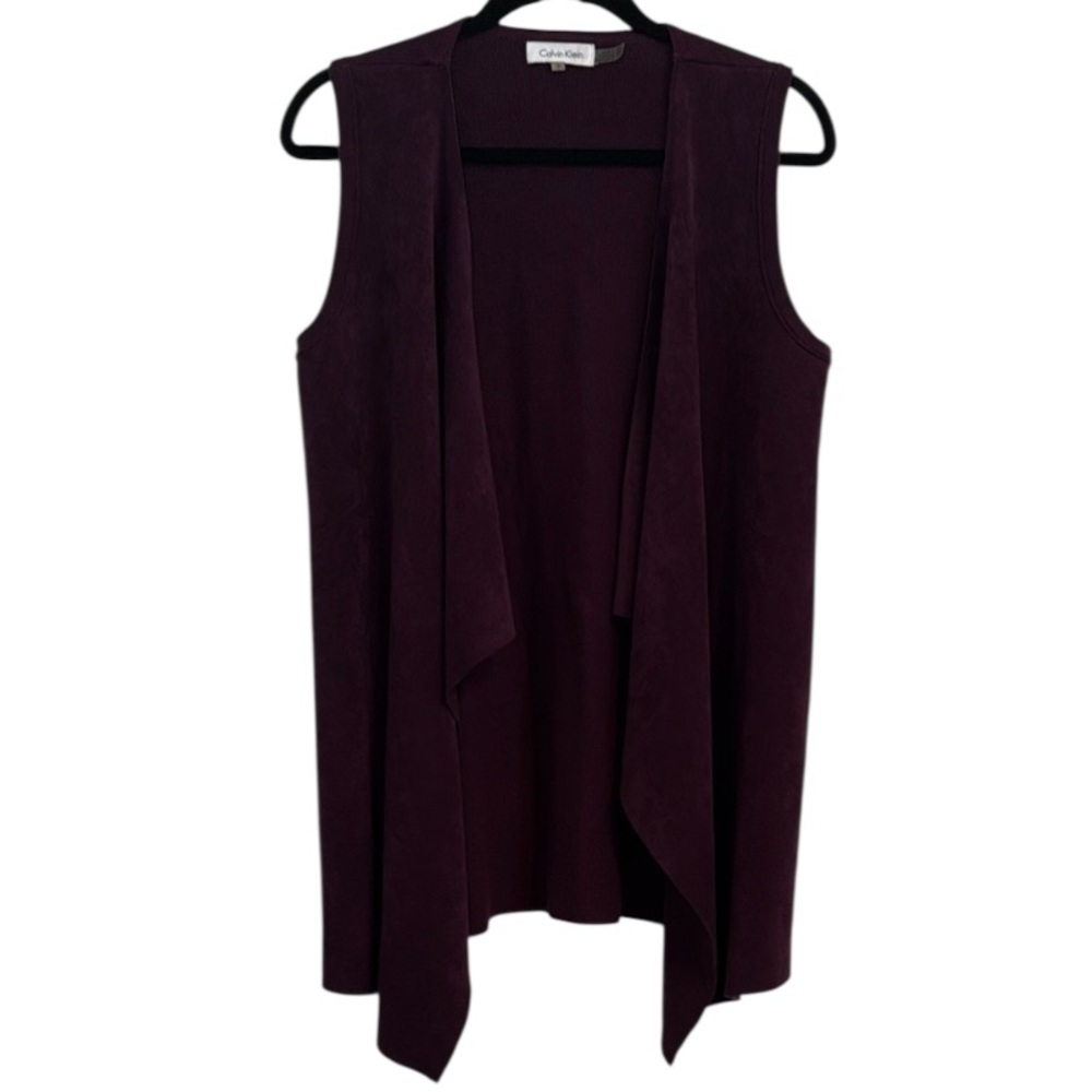 🖤 Calvin Klein Faux Suede Front Dark Purple Vest 🖤